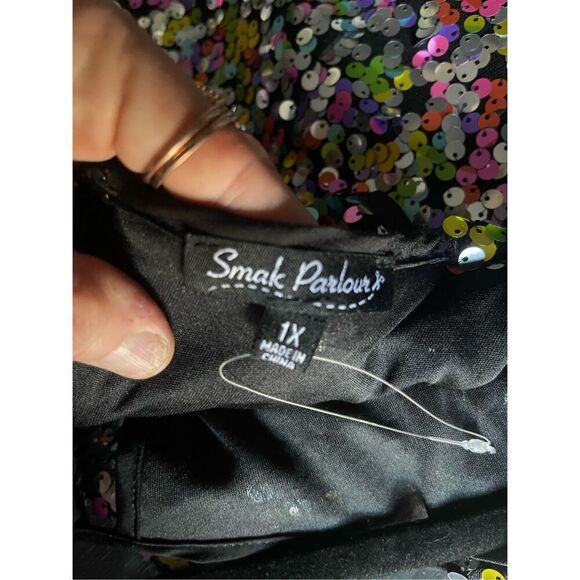 NWT Smak Parlour 1960’s Style Downtown Scene Multicolor Sequin Dress Size 1X - Picture 10 of 10